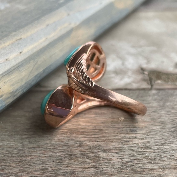 Timna Jewelry Copper & Turquoise Ring - Picture 3 of 5